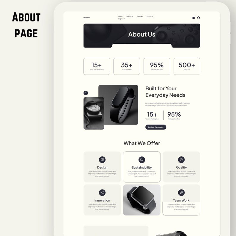 Kit de plantillas Elementor para tiendas de electrónica y comercio electrónico en WordPress, diseños para tiendas de tecnología, páginas web para tiendas de gadgets, plantillas web, diseño de sitios web imagen 4