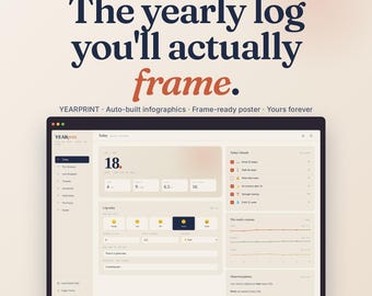 Digital Planner 2026, Habit Tracker, Mood Journal, Yearly Life Log, Year in Review Poster, Book Reading Tracker, Yearly Life Log