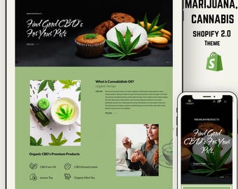 Tema de Shopify 2.0 para farmacias, hospitales y CBD / Plantilla de comercio electrónico adaptable para dispensarios y droguerías de cannabis, marihuana y aceite de CBD