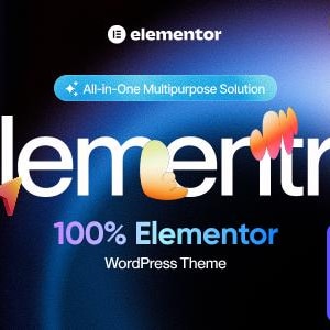 May include: A promotional graphic for Elementra, a WordPress theme. The design features the word "Elementra" in large white letters with colorful accents. Additional text includes "100% Elementor" and "WordPress Theme."