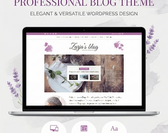 Tema de blog adaptable de WordPress, plantilla para sitio web de estilo de vida femenino, diseño minimalista y limpio, diseño personalizable para blogueros y creadores.