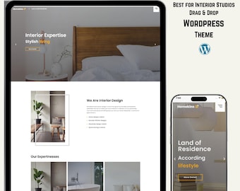 Interior Design WordPress Theme – Minimal, Modern, Responsive Elementor Template for Architects, Furniture & Home Decor