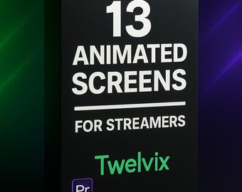 Animated Stream Pack: 13 Screens, Customizable Overlays for Premiere Pro