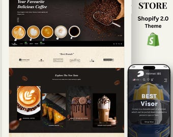 Tema Shopify 2.0 para cafeterias, padarias, sobremesas e lojas orgânicas | Design responsivo, com arrastar e soltar, otimizado para SEO