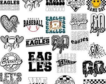 Eagles Team SVG Bundle: Retro, Gepard, Football & Baseball (Digitale Dateien)