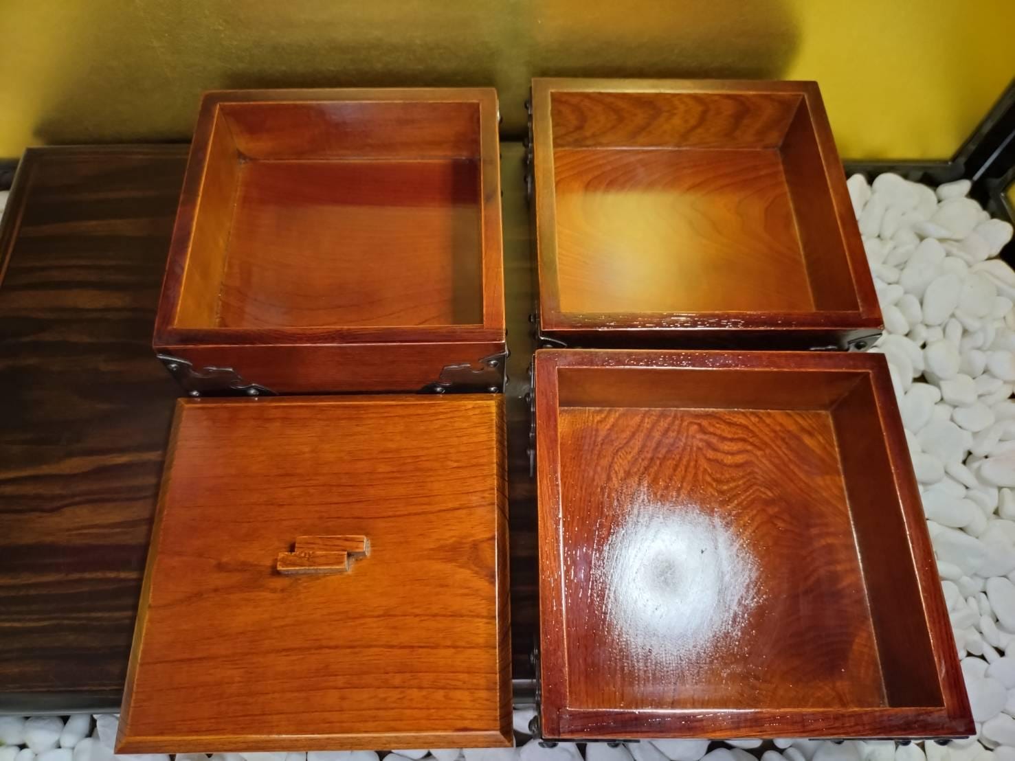 Vintage Japanese Wooden Stacking Box | 1960s Bento-style Decor - Etsy