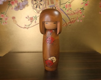 山岸梅吉作のヴィンテージこけし人形：竹細工の木製置物 - Etsy 日本