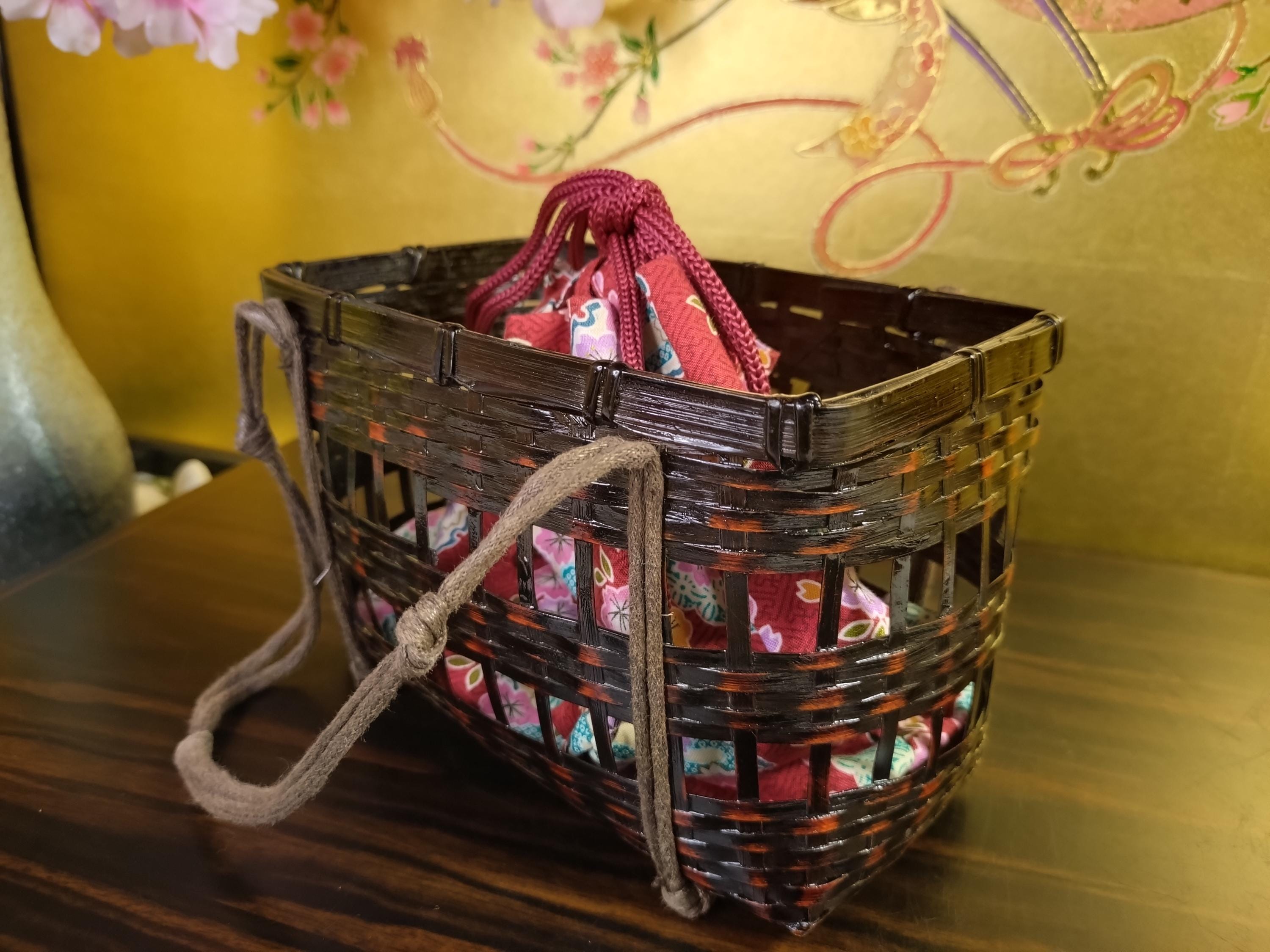 Rare Sac à Bandoulière Vintage - Panier De Pêche Creel En Bambou (fabrication Japonaise)