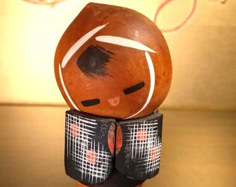 Vintage Kokeshi-pop jaren 60 - handgemaakt Wabi Sabi Japans decor