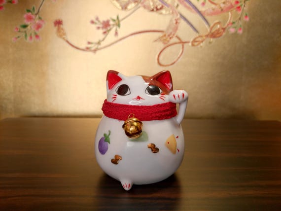 ヴィンテージ招き猫貯金箱：日本の招き猫の置物 - Etsy Israel