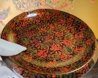 Vintage Tsugaru Nuri Wooden Candy Dish Bowl Japan Handcrafted Lacquerware Plate