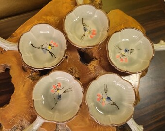 古い皿 5枚 ヴィンテージ 日本製磁器皿（5枚セット） - 鶴模様、5.9インチ - Etsy