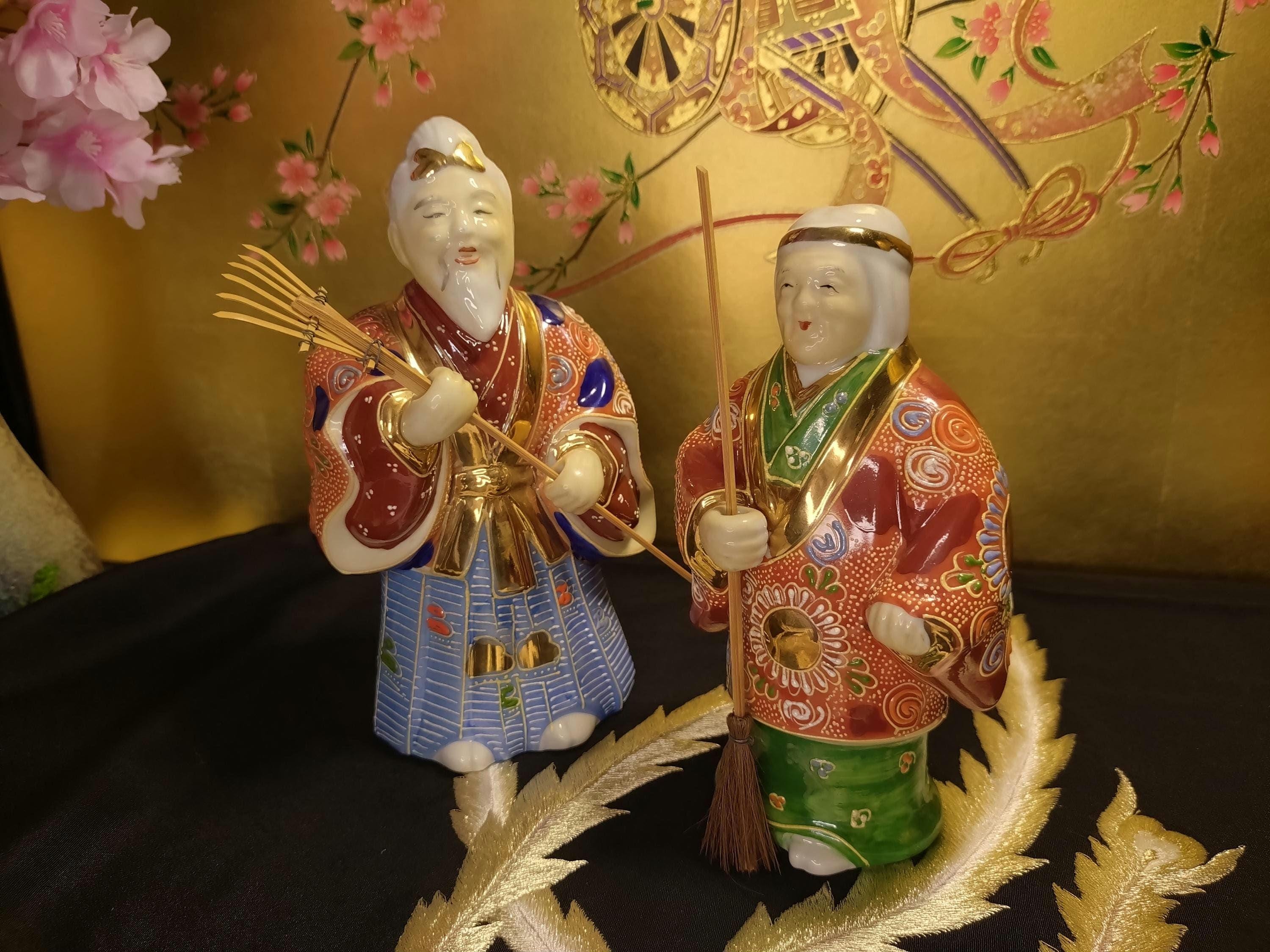 ◆九谷焼　大きめな高砂人形　夫婦円満　縁起物　工芸品 ◇九谷焼 大きめな高砂人形 夫婦円満 縁起物 工芸品 - メルカリ