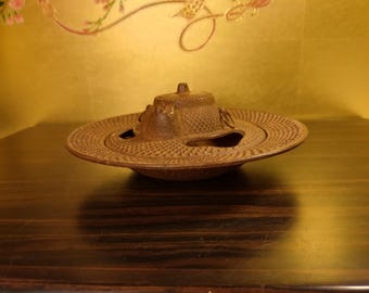 ヴィンテージ 岩鋳 南部鉄器 灰皿 |たぬきぶんぶく茶釜 鉄製香立て