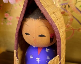 ヴィンテージ雪ん子こけし：手作り白樺の民芸品 - Etsy 日本