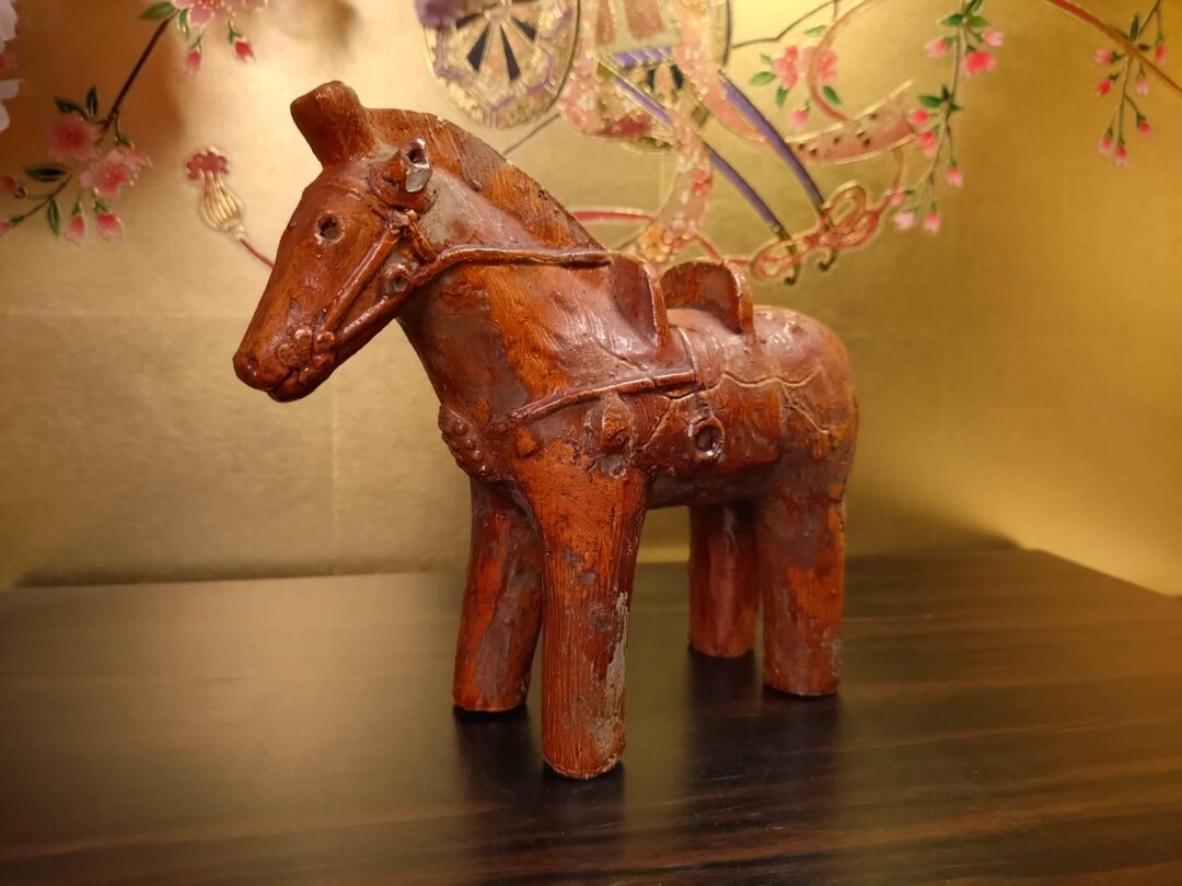 1960s Haniwa Horse Replica: Japanese Terracotta Figurine, Kofun
