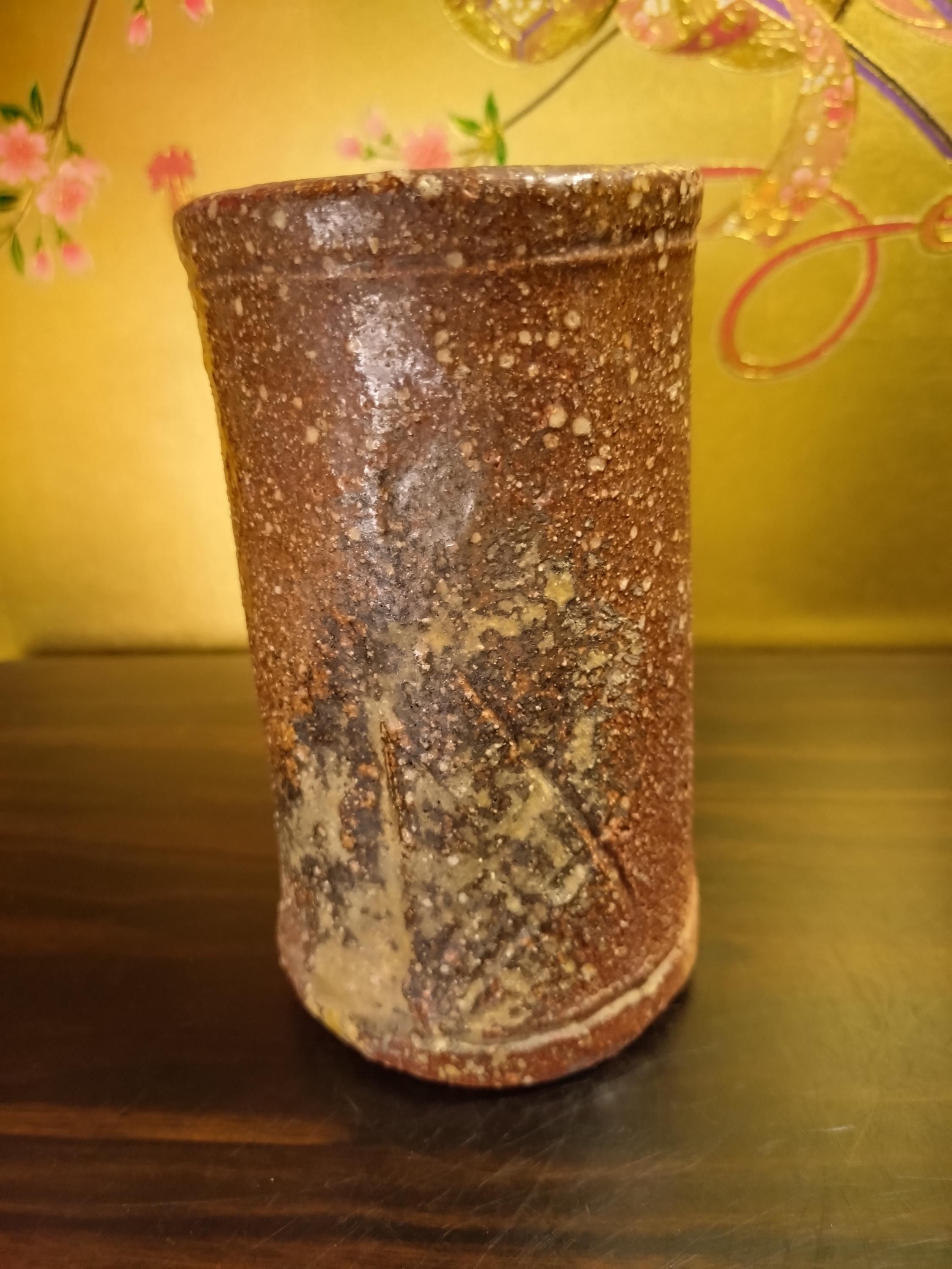 ヴィンテージ信楽焼花瓶：鉄輪付き素朴な日本の陶器 - Etsy