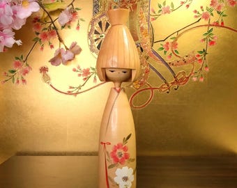 山岸梅吉作のヴィンテージこけし人形：竹細工の木製置物 - Etsy 日本