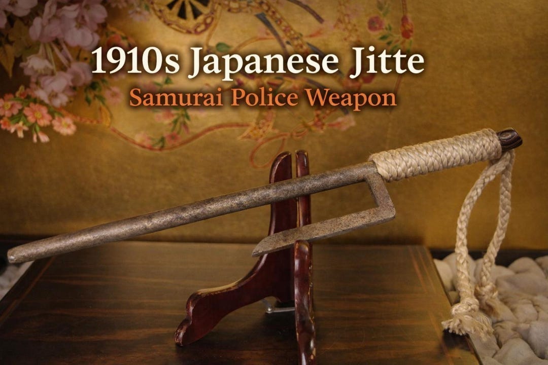 Antique Japanese Jitte (1910s–1920s) Hand-forged Iron Samurai Police ...