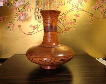 日本の伝統的な金色装飾陶器花瓶 ヴィンテージの日本製陶器花瓶 | 金箔を施した虹色仕上げ | 高さ7.28