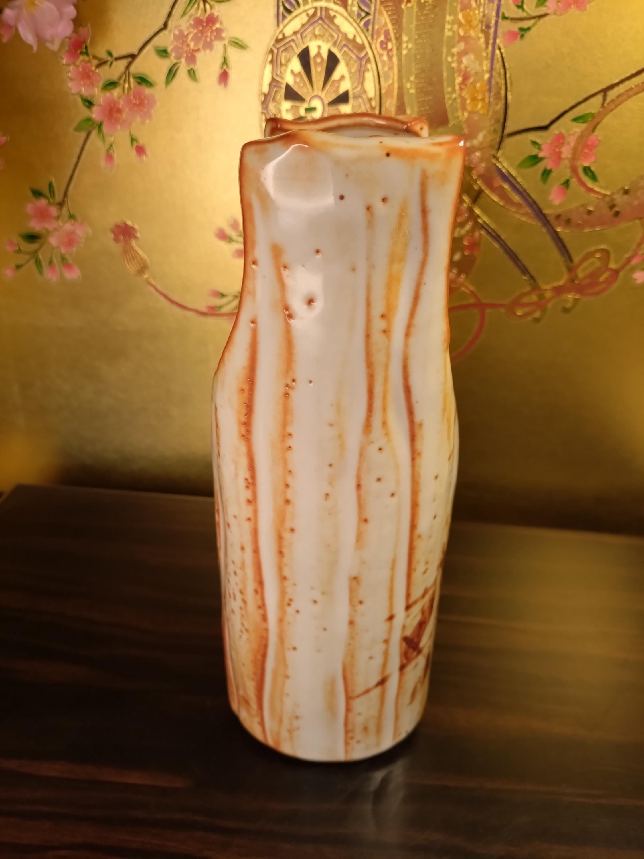 ヴィンテージ志野焼花瓶：素朴な竹製生け花陶器 - Etsy Israel