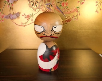 山岸梅吉作のヴィンテージこけし人形：竹細工の木製置物 - Etsy 日本