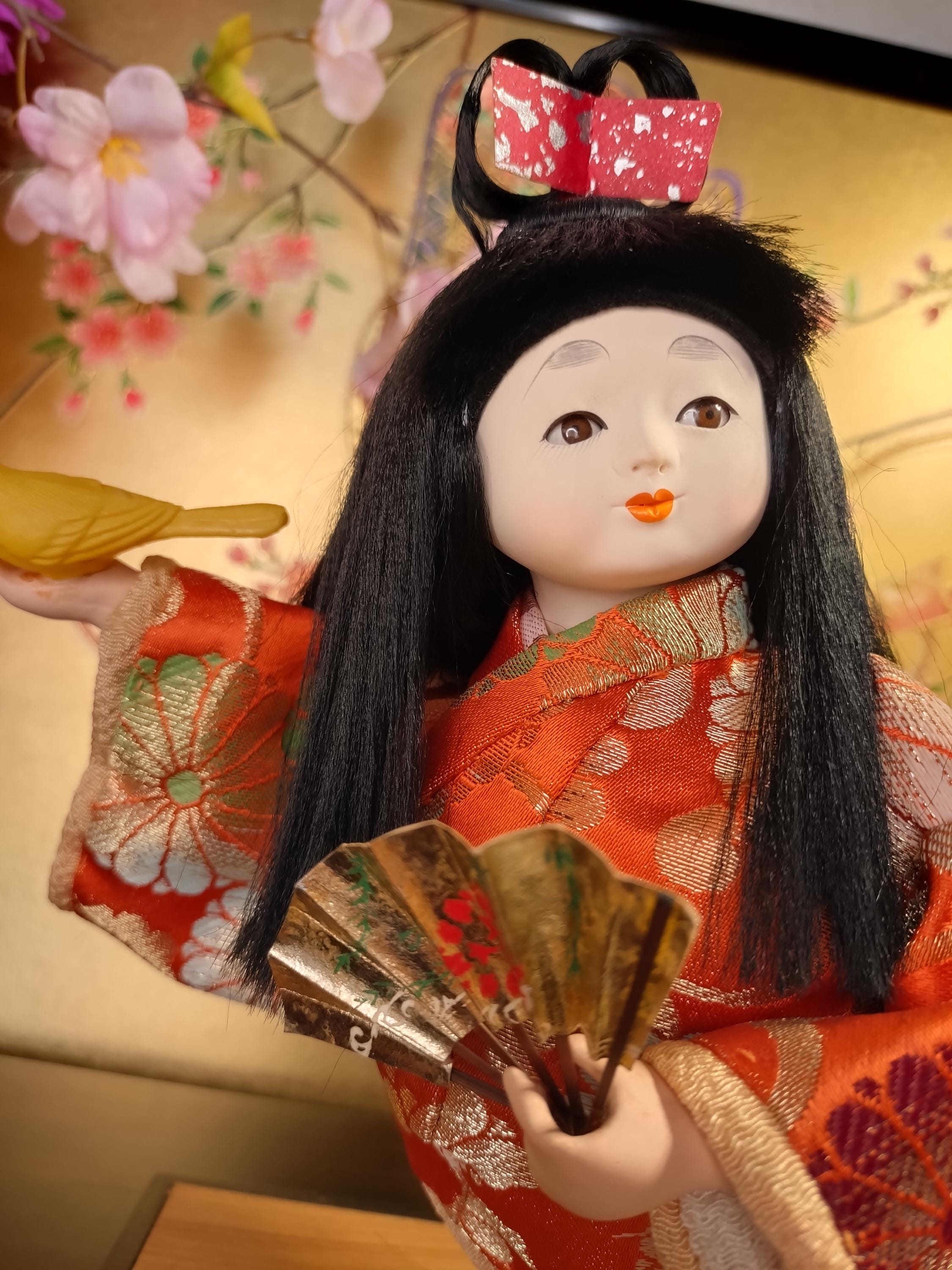 Vintage Japanese Kimono Doll: Asobi Girl With Bird and Fan - Etsy