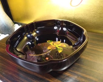 Vintage Japanese Lacquerware Bowl | Black Urushi Wood with Gold Leaf Maki-e