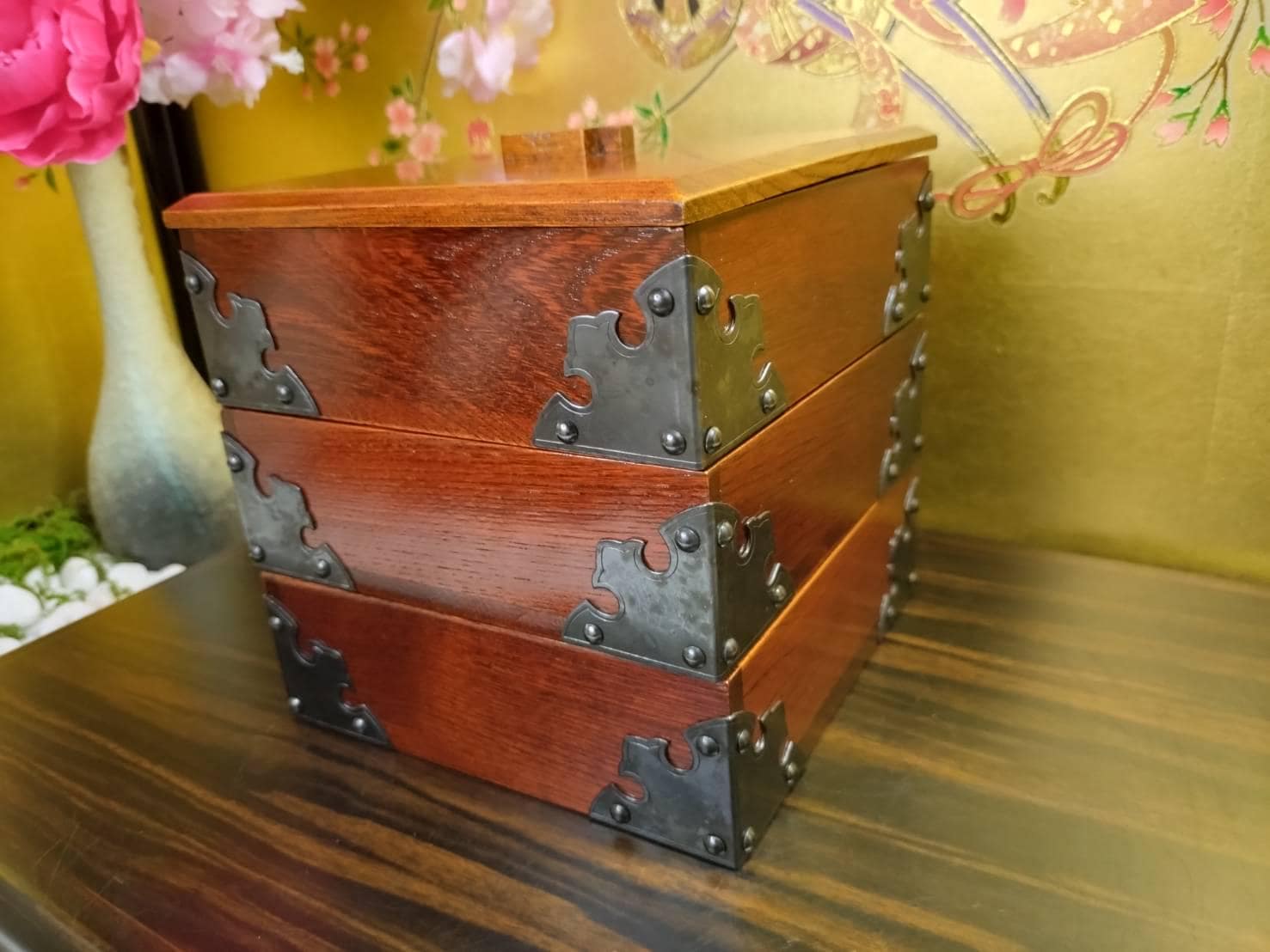 Vintage Japanese Wooden Stacking Box | 1960s Bento-style Decor - Etsy