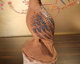 ナイジェリアアンティーク　鳥がモチーフになった芸術的な特大の木彫り彫刻 ナイジェリアアンティーク鳥がモチーフになった芸術的な特大の木彫り彫刻