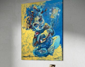 ORIGINAL painting 30"x24" Ukulele