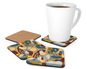 Beach by GabbyToon Corkwood Coaster Set