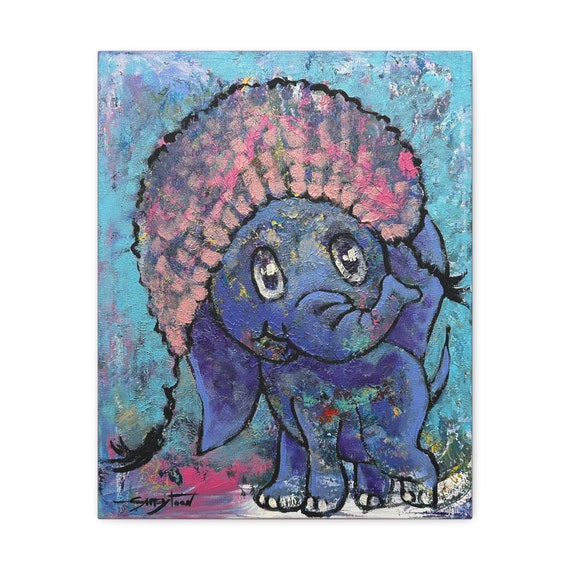 Canvas Gallery Wraps of Original painting Elephant