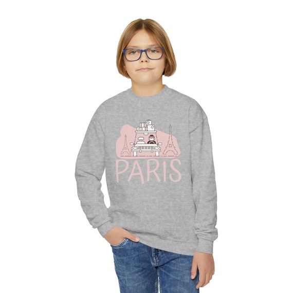 Youth Crewneck Sweatshirt, Paris by GabbyToon