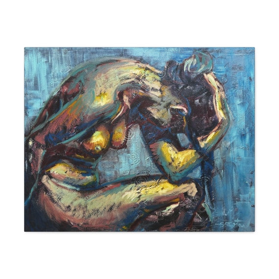Canvas Gallery Wraps Print of ORIGINAL painting Tired