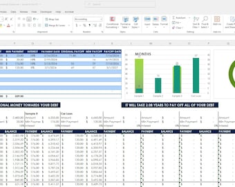 Debt Snowball Tracker | Excel Budget Template | Debt Payoff Planner | Financial Freedom Spreadsheet