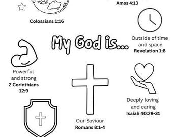 A4 Colouring sheet - My God Is...