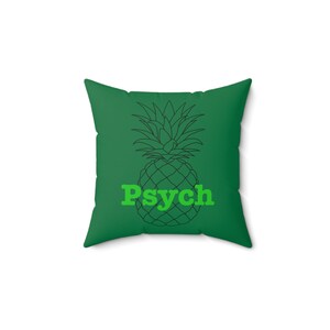 Psych Spun Polyester Square Pillow | green psych pineapple pillow