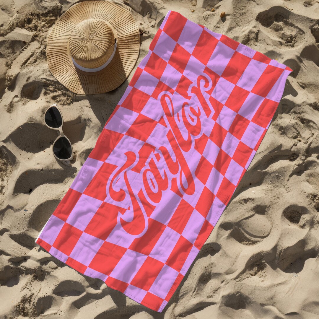 Custom Checkered Beach Towel,custom Beach Towel,checkered Beach Towel,custom Pool Towel,beach