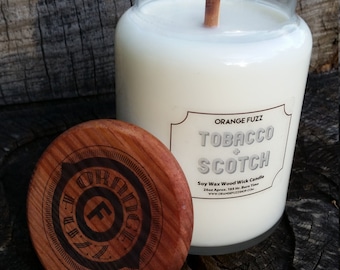 Large Soy Wax Wood Wick Candle - Choose Scent