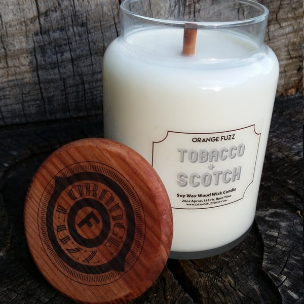 Large Soy Wax Wood Wick Candle - Choose Scent