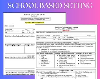 Student Safety Plan: School Based