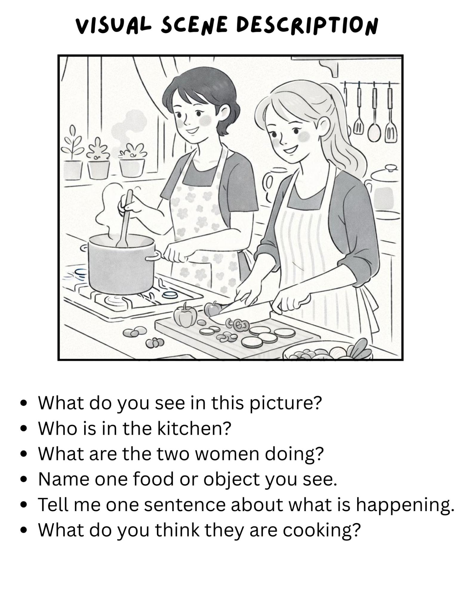 Aphasia Picture Description Worksheets | Visual Scene Therapy (digital ...