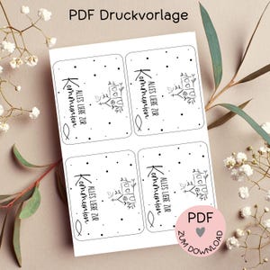 Digitale Datei, PDF-Druckvorlage Tütenklappe "Alles Liebe zur Kommunion", z.B. zur Erstellung kleiner Geschenke, etc., -mehr im Shop!