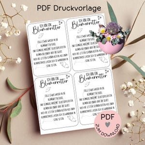 Arquivo digital, modelo de impressão em PDF para cartões "Salvador de Flores", bola salvadora de flores, por exemplo. para criar pequenos presentes - mais na loja!
