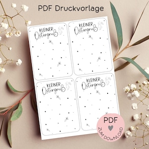 Archivo digital, plantilla para imprimir en formato PDF de tarjetas "Pequeña felicitación de Pascua", por ejemplo para crear pequeños regalos. -para Pascua, -¡más en la tienda!