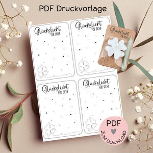 Fichier numérique, modèles d'impression PDF « Lucky Light for You », par exemple pour créer de petits cadeaux, bonne chance, etc. - plus dans la boutique !