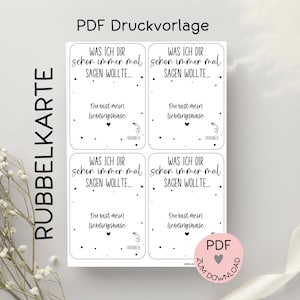 Digitale Datei, PDF-Druckvorlage Rubbelkarte "Du bist mein Lieblingshase", z.B. zur Erstellung kleiner Geschenke, Ostern -mehr im Shop!