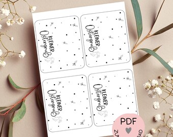 Digital file, PDF print template bag flap &quot;Little Easter greeting&quot;, e.g. for creating small gifts for Easter, - more in the shop!