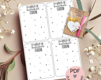 Archivo digital, plantilla de impresión en PDF para tarjetas de "Fiestas coloridas", por ejemplo, para maestros de jardín de infantes, guarderías, maestros, etc. ¡Más en la tienda!